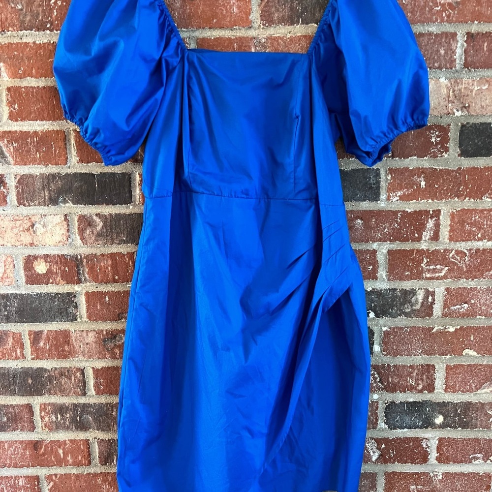 Mango Women's Blue Puff Sleeve Dress size 10